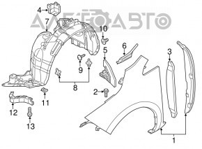 Подкрылок передний правый Nissan Leaf 11-12