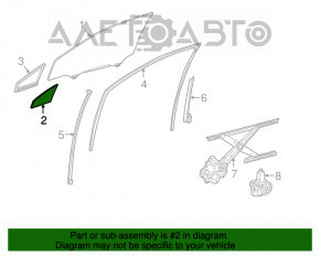 Стекло двери треугольник переднее левое Lexus RX350 RX450h 16-22 с уплотнителем