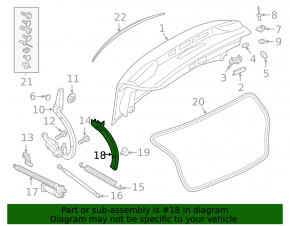 Накладка петли крышки багажника правая Audi A6 C8 19-24 черная
