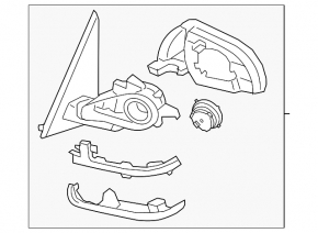 Oglindă laterală stângă BMW X5 F15 14-18, suport de montare, semnalizare, încălzire, auto-întunecare
