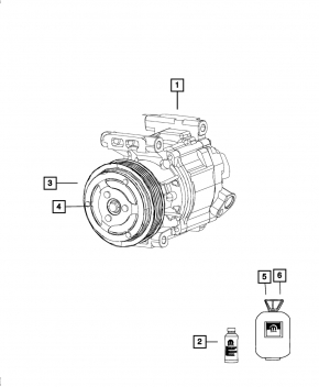Компрессор кондиционера Fiat 500 12-19