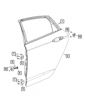Ограничитель двери задней левой Chrysler 200 15-15