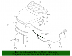 Держатель капота Mazda3 03-09 HB