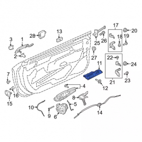 Ручка двери внутренняя передняя правая Ford Mustang mk6 15-17