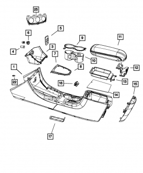 Накладка шифтера КПП Chrysler 200 11-14 6-speed