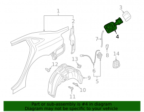 Corpul capacului rezervorului de combustibil Audi A3 8V 15-20 4d, 5d