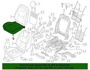 Пассажирское сидение Ford Edge 15-24 с airbag, электро+механика, подогрев, кожа, бежевое, SEL