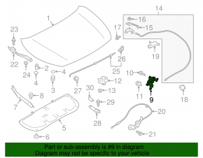 Замок капота Subaru Impreza 17-18 GK