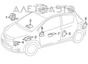 Датчик подушки безопасности дверь левый Lexus CT200h 11-12