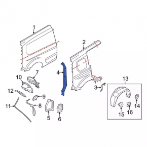 Накладка над фонарем правая Ford Transit Connect MK2 13-23 под две створки
