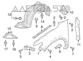 Aripă față stânga Mazda CX-9 16-19 fără apărătoare de noroi