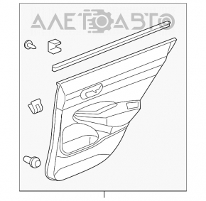 Capacul usii, cartela din spate dreapta Honda Civic 4d 06-09.