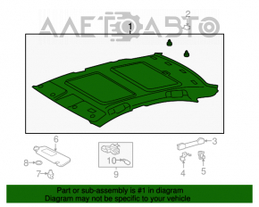 Acoperirea plafonului pentru Lexus ES350 07, bej, sub trapa