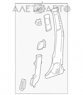 Capacul stâlpului central stânga Mercedes W211 bej.