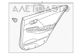 Capacul usii spate stanga Toyota Camry v50 12-14 SUA bej cu insertie neagra din plastic, cotiera din cauciuc, zgarieturi, necesita curatare chimica.