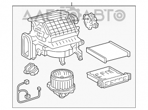 Corpul ventilatorului este gol, partea dreaptă a modelului Lexus RX400h 04-09.