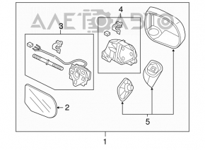 Oglindă laterală dreapta Honda Civic 4d 06-12, 3 pini, neagră