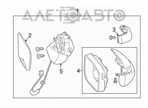 Oglindă laterală dreapta Acura RDX 13- NOUĂ 11 pini, semnalizator, grafit