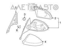 Oglindă laterală stângă Infiniti FX35 FX45 03-08, 11 pini, albă