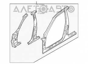 Bara caroseriei centrală stângă Infiniti FX35 FX45 03-08 a fost tăiată