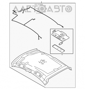 Acoperirea tavanului pentru Mazda3 03-08 HB, gri.