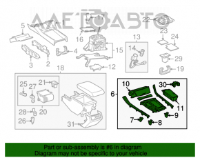 Partea din față a consolei Toyota Avalon gri 05-12