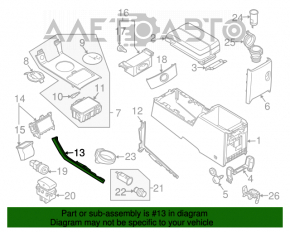 Capacul lateral al consolei stângi Infiniti FX35 FX45 03-08 crom