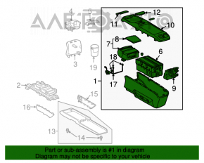 Консоль центральная подлокотник и подстаканники Lexus RX300 RX330 RX350 RX400h 04-09 беж, царапины