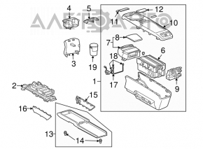 Consola centrală cu cotieră și suporturi pentru pahare Lexus RX300 RX330 RX350 RX400h 04-09 bej, zgârieturi