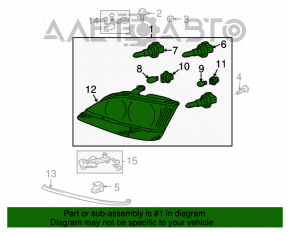 Farul dreapta din față goală Lexus RX300 98-03 SUA halogen dorest negru