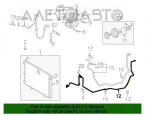 Tubul de aer condiționat pentru încălzirea-condensator lung Lexus RX300 98-03