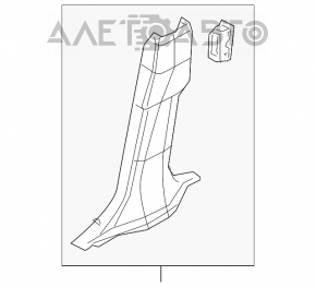 Capacul stâlpului central din partea de jos, stânga, Infiniti FX35 FX45 03-08 bej.