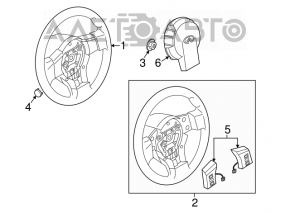 Butonul de control de pe volanul drept al Infiniti FX35 FX45 03-08 este uzat.