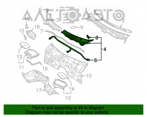 Grila stergatoarelor din plastic stanga Infiniti FX35 FX45 03-08