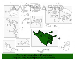 Consola centrală cu cotieră pentru Toyota Camry v50 12-14 SUA, gri, zgârieturi