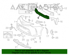 Absorbantul de bara fata pentru Toyota Prius V 15-17, nou, original OEM