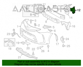 Colțul amplificatorului de bara de protecție față stânga Toyota Prius V 15-17 recondiționat