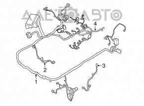 Instalația electrică sub capotă cu blocul de siguranțe pentru Ford Mustang mk6 15- 3.7 pentru luminile de ceață.