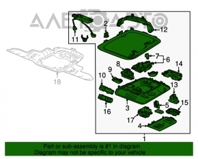 Plafonul de iluminare frontal pentru Cadillac ATS 13- gri