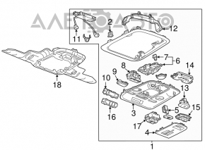 Plafonul de iluminare frontal pentru Cadillac ATS 13- gri