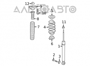 Amortizor spate dreapta Honda Civic X FC 16-21 2.0 LX cu suport, silentbloc rupt.