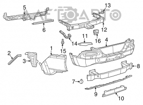 Suport bara spate centrala Jeep Cherokee KL 14-18