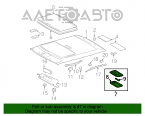 Plafonul de iluminare pentru pasagerii Lexus GX470 03-09 gri.