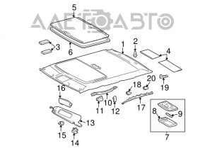 Plafonul de iluminare pentru pasagerii Lexus GX470 03-09 gri.