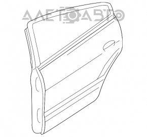 Ușa goală din spatele stâng al unui Mitsubishi Galant 04-06, model pre-restilizare, argintie, cu o lovitură, bare.