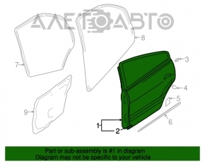 Ușa goală din spatele stâng al unui Mitsubishi Galant 04-06, model pre-restilizare, argintie, cu o lovitură, bare.