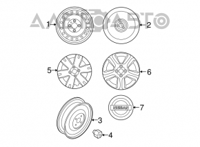 Запасное колесо докатка Nissan Rogue Sport 17-19 R16 5x114.3