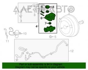 Cilindrul principal de frână cu rezervor pentru lichid de frână pentru Subaru Forester 14-15 SJ cu transmisie automată