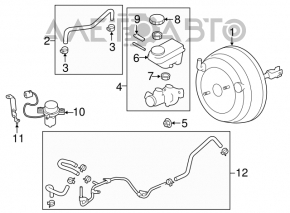 Cilindrul principal de frână cu rezervor pentru lichid de frână pentru Subaru Forester 14-15 SJ cu transmisie automată