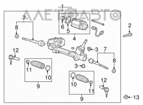 Рейка рулевая Chevrolet Malibu 16-18 электро